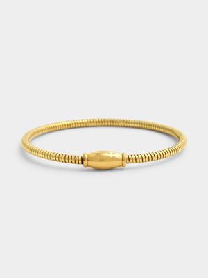 18ct Gold Plated Waterproof Stainless Steel Stretch Bracelet with Magnetic clasp