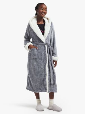 Jet Women's Grey Sherpa Lined Hooded Gown