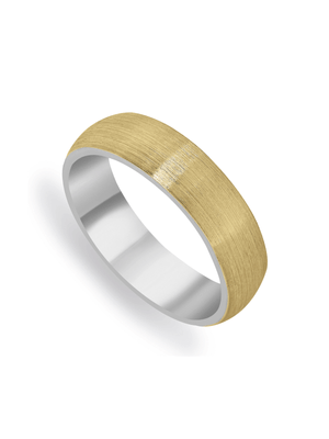 Domed brushed 6mm Argentum & 9ct Yellow Gold Wedding Band