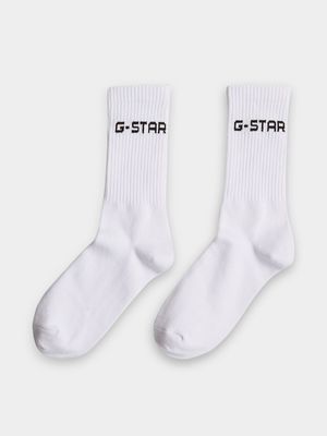 G-Star Men's Sport 2-Pack White Socks