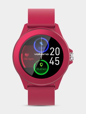 Volkano Splash Series Red Silicone Round Smart Watch