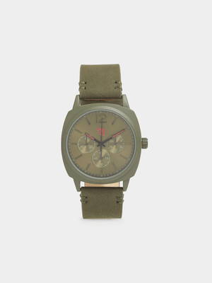RELAY JEANS Olive Green CLASSIC SQUARE WATCH