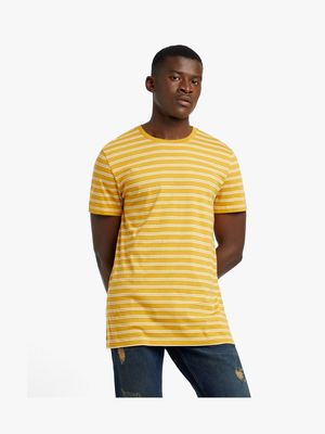 Men's Markham Double Horizontal Mustard/White T-Shirt
