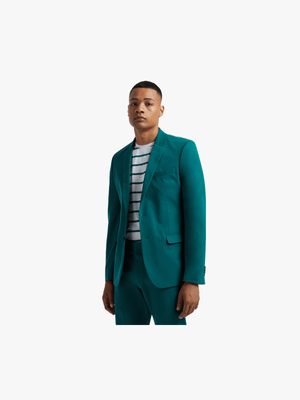 Men's Markham Teal Viscose Blend Slim Fit Suit Jacket
