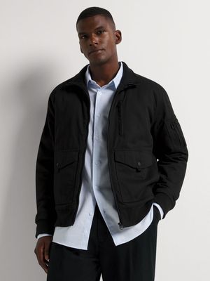 Men's Markham Cotton Harrington Black Jacket