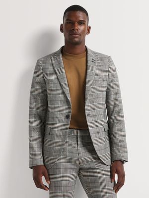 Men's Markham Check Natural Skinny Suit Jacket