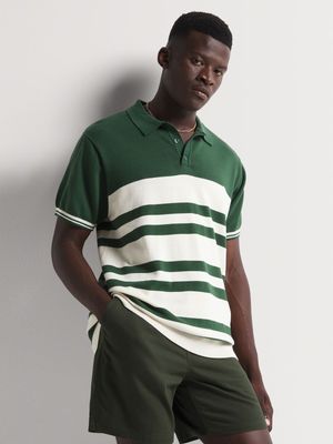 Men's Markham Knitwear Stripe Green/Milk Golfer