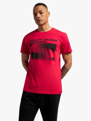 Men's Relay Jeans Holographic Box Red T-Shirt