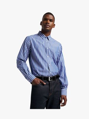 Men's Markham Stripe Smart Blue/ White Shirt