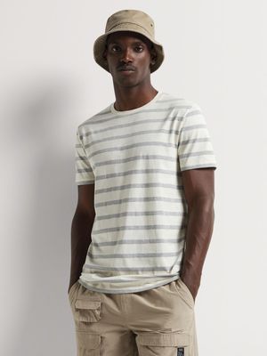 Men's Markham Horizontal Stripe Grey/Ecru T-Shirt