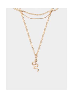 Men's Markham Ornate Snake Gold Necklace Set