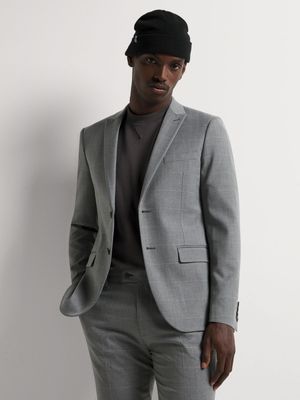 Men's Markham Skinny Herringbone Check Grey Jacket