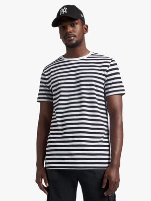 Men's Markham Horizontal Striped White/Black T-Shirt