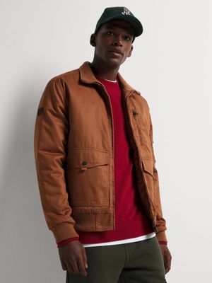 Men's Markham Cotton Brown Harrington Jacket