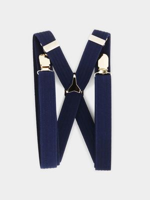 MKM Navy Melange Suspenders