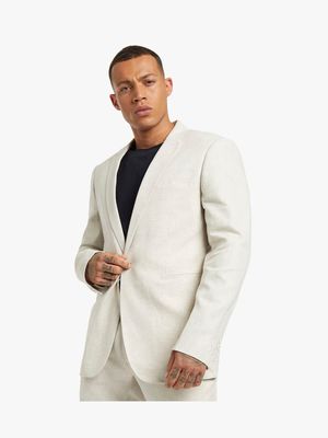 MKM Stone Smart Slim Linen Blend Suit Jacket