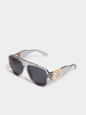Men's Markham Crystal Pilot Grey Sunglasses