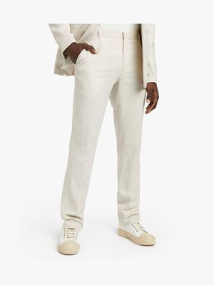 Men's Markham Smart Slim Linen Blend Natural Suit Trouser