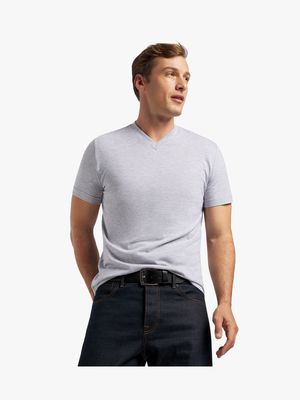 Men's Markham V-Neck Grey Basic Melange T-Shirt