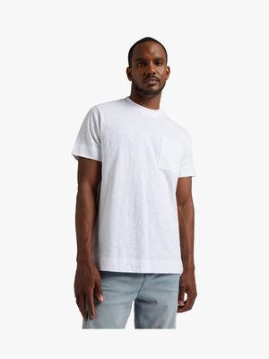 Men's Union-DNM Reg Fit Slub White T-Shirt