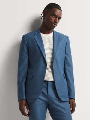 Men's Markham Slim Revere Collar Blue Jacket