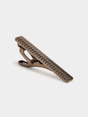 Men's Markham Stripe Detail Gunmetal Tie Clip