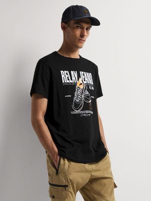 Men's Relay Jeans Sneaker Sketch Black Graphic T-Shirt