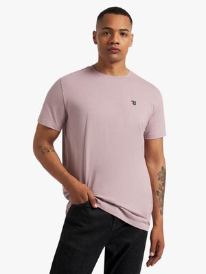 Men's Relay Jeans Plain Crewneck Purple T-Shirt