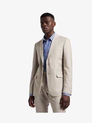 Men's Markham Slim Check Natural Suit Jacket