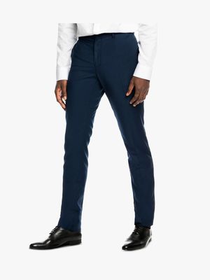 MKM NAVY SLIM ESSENTIAL SUIT TROUSERS