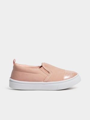 Jet Younger Girls Pink Glitter Slip-On Active Shoes