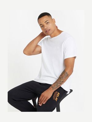 Men's Relay Jeans Exclusive Plain Crew Neck Basic White T-Shirt