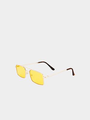 MKM Yellow Lens Metal Rectangular Sunglasses