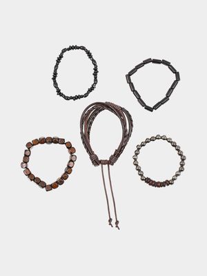 Men's Markham Mixed Woven Bead Multicolour Bracelet Pack