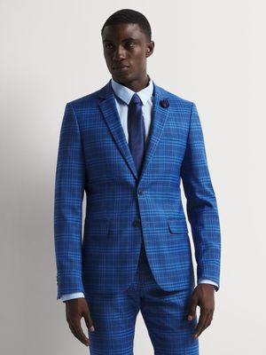 Men's Markham Skinny Check Cobolt Blue Jacket