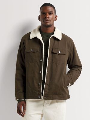 Men's Markham Cotton Lined Washed Fatigue Sherpa Trucker