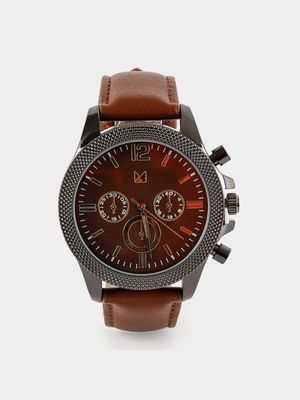 Men's Markham Bevelled Casual Brown Watch