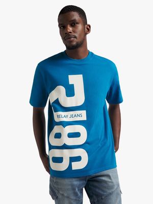 Men's Relay Jeans Reg Bold Graphic Blue T-Shirt