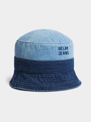 Men's Relay Jeans Nylon & Denim Block Blue Bucket Hat