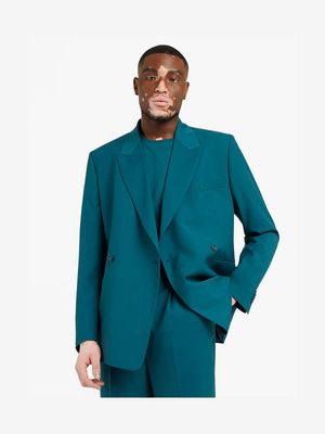 MKM TEAL FRESH DRIP DOUBLE BREASTED SUIT JACKET