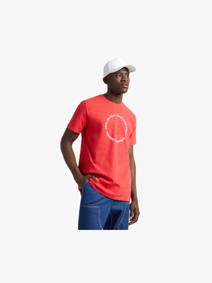 RJ Red Slim Fit Circular Signature T-Shirt