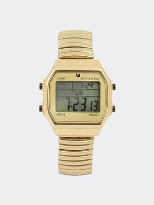 Men's Markham Retro Sq Digital Expansion Gold Watch