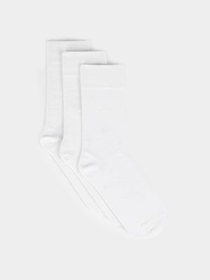 MKM White 3 Pack Formal Sock