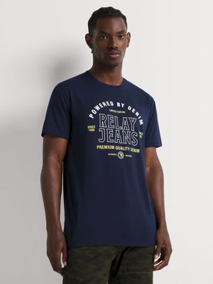 Men's Relay Jeans Heritage Neon Pop Graphic Navy T-Shirt