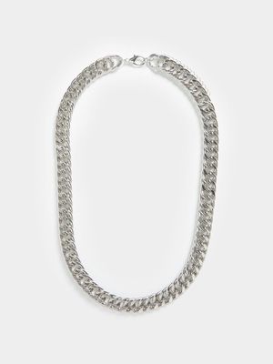 MKM Silver Chunky Double Curb Chain Necklace
