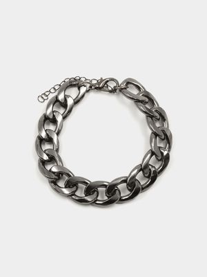 Men's Markham Oversize Curb Chain Silver Bracelet