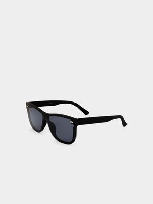 MKM Black Flat Lens Lounger Sunglasses