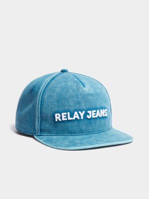 Men's Relay Jeans Washed Denim Flatbill Blue Caps