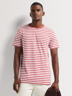 Men's Markham Horizontal Stripe Pink/White T-Shirt