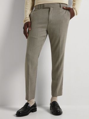 Men's Markham Smart Slim Tapered Houndstooth Check Brown/Black Trouser